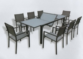 Aluminum extension table set