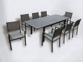 Aluminum extension table set