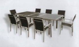 Aluminum extension table set